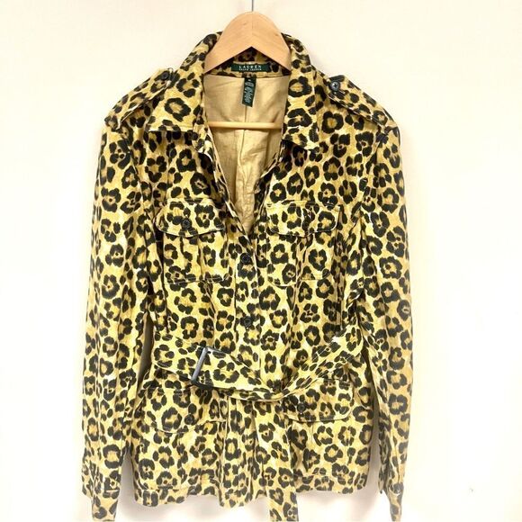 Ralph Lauren linen/cotton animal print jacket. Size XL - Picture 2 of 7